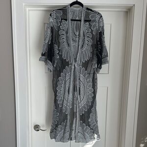 Black and White Lace Kimono